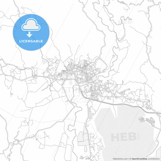 May Pen, Manchester, Jamaica, bright outlined vector map