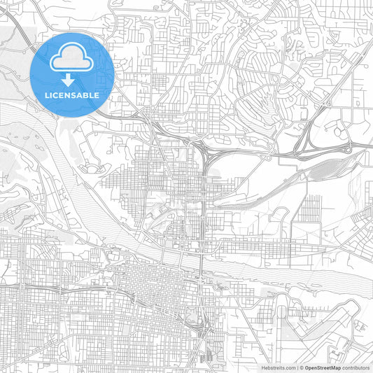 North Little Rock, Arkansas, USA, bright outlined vector map