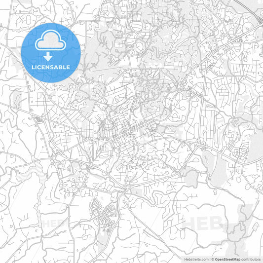 Chapel Hill, North Carolina, USA, bright outlined vector map