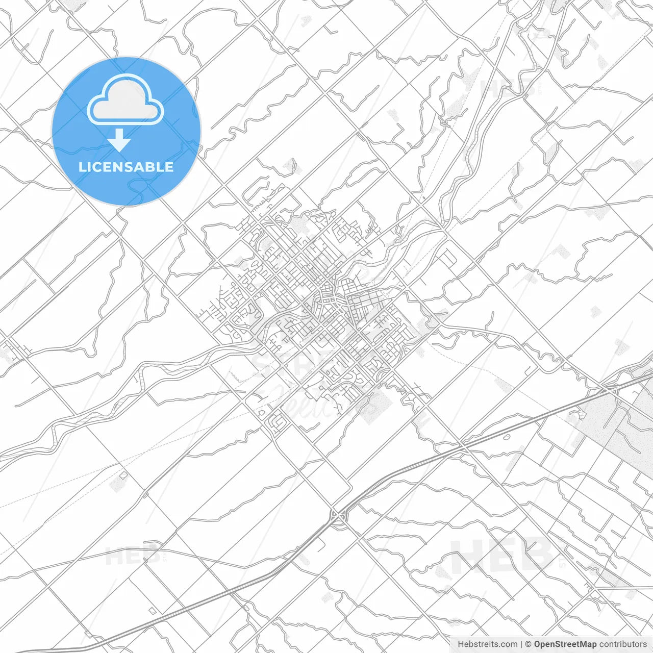 Chatham-Kent, Ontario, Canada, bright outlined vector map