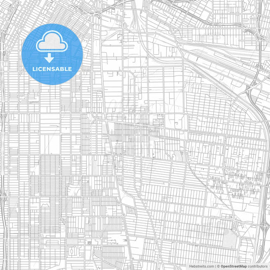 Huntington Park, California, USA, bright outlined vector map