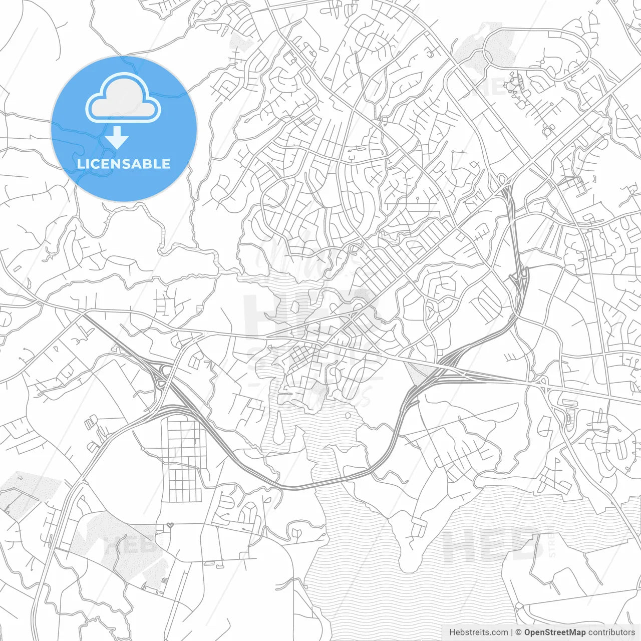 Jacksonville, North Carolina, USA, bright outlined vector map