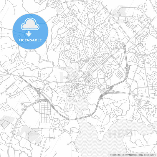 Jacksonville, North Carolina, USA, bright outlined vector map