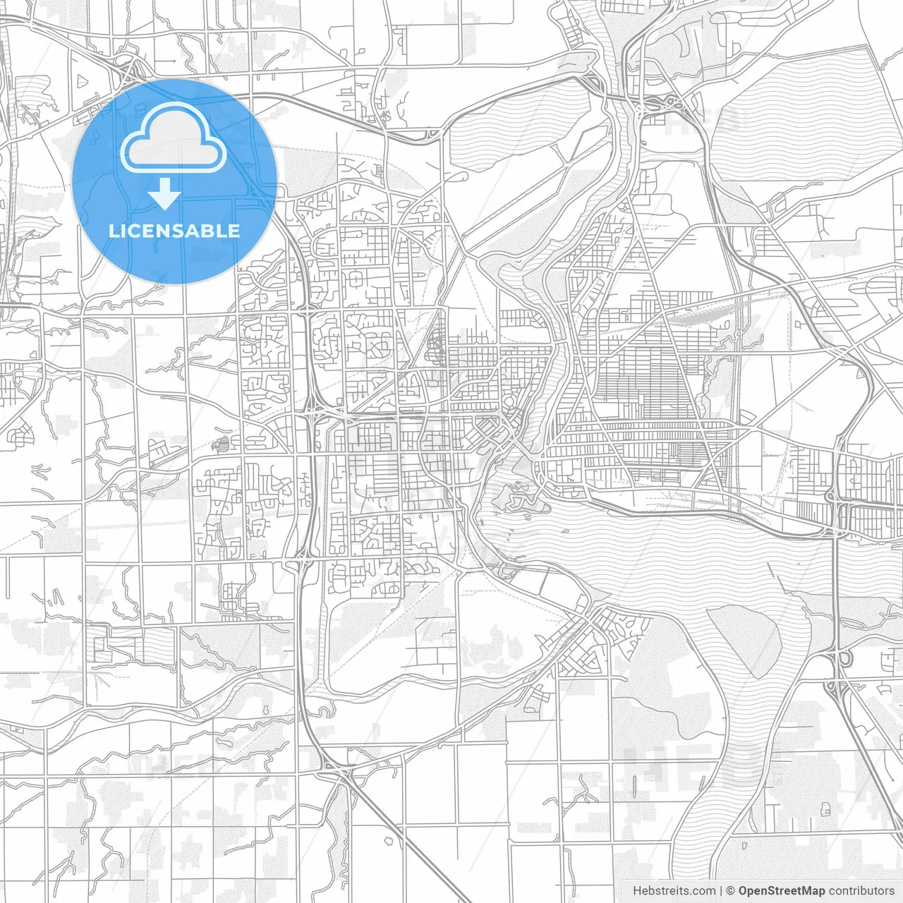 Niagara Falls, Ontario, Canada, bright outlined vector map