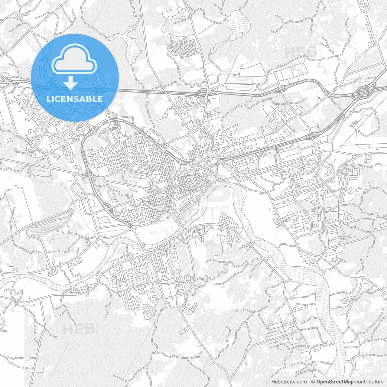 Moncton, New Brunswick, Canada, bright outlined vector map
