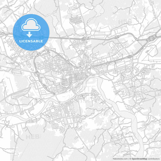 Moncton, New Brunswick, Canada, bright outlined vector map