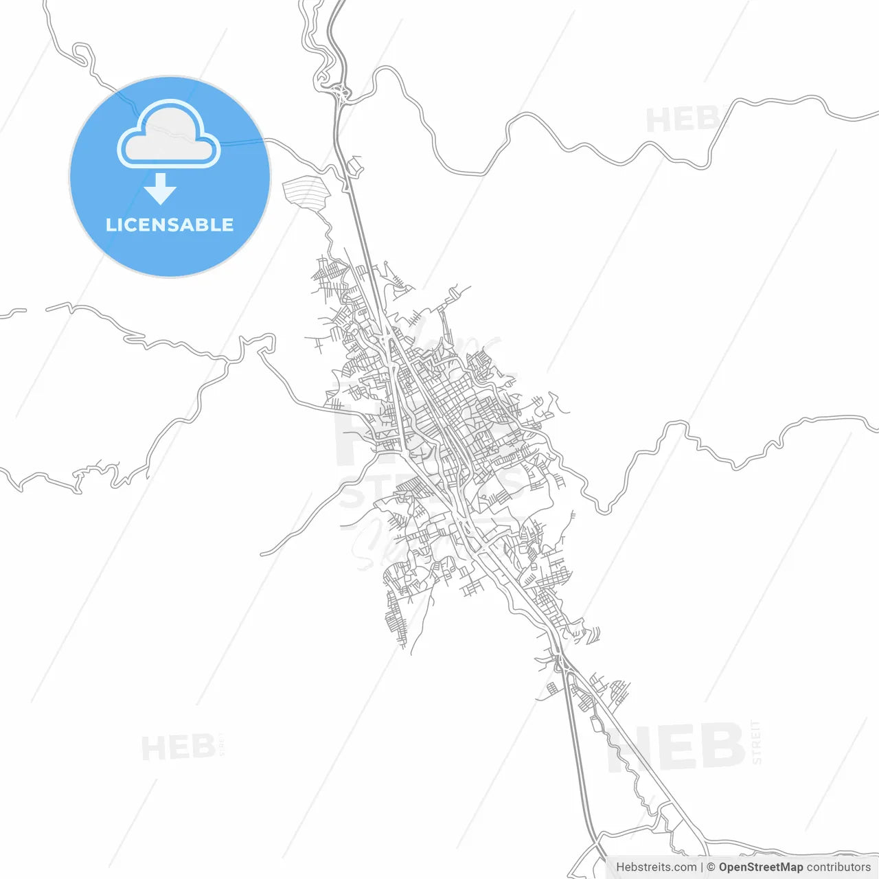 Chilpancingo, Guerrero, Mexico, bright outlined vector map