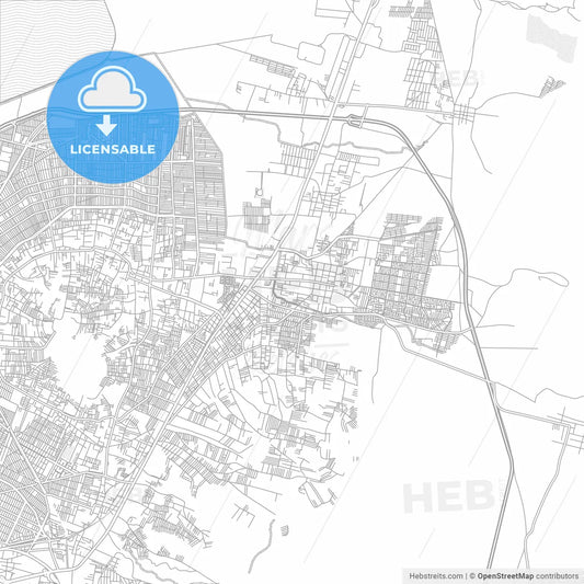 Chicoloapan de Juárez, México, Mexico, bright outlined vector map