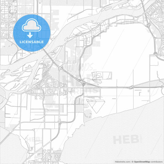 Delta, British Columbia, Canada, bright outlined vector map