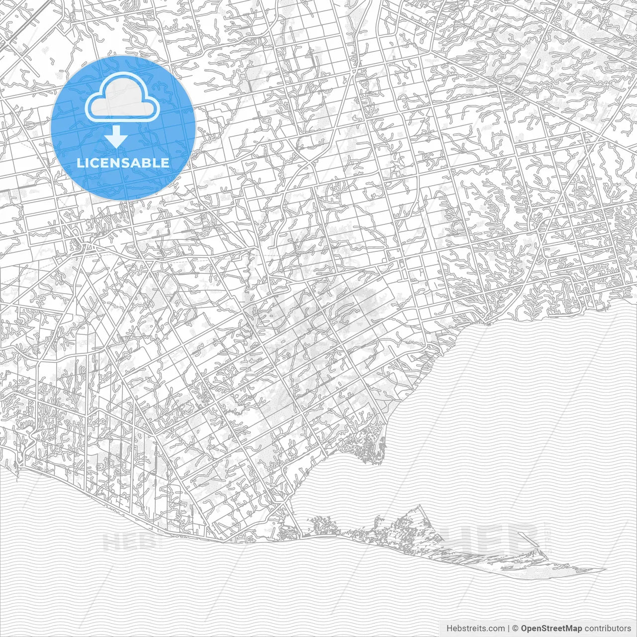 Norfolk County, Ontario, Canada, bright outlined vector map