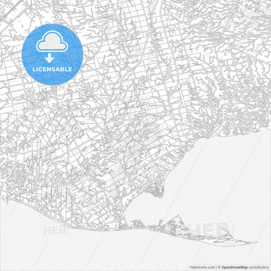 Norfolk County, Ontario, Canada, bright outlined vector map