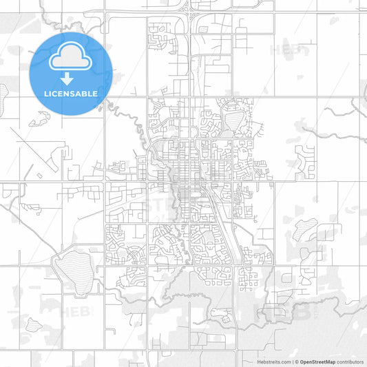 Grande Prairie, Alberta, Canada, bright outlined vector map