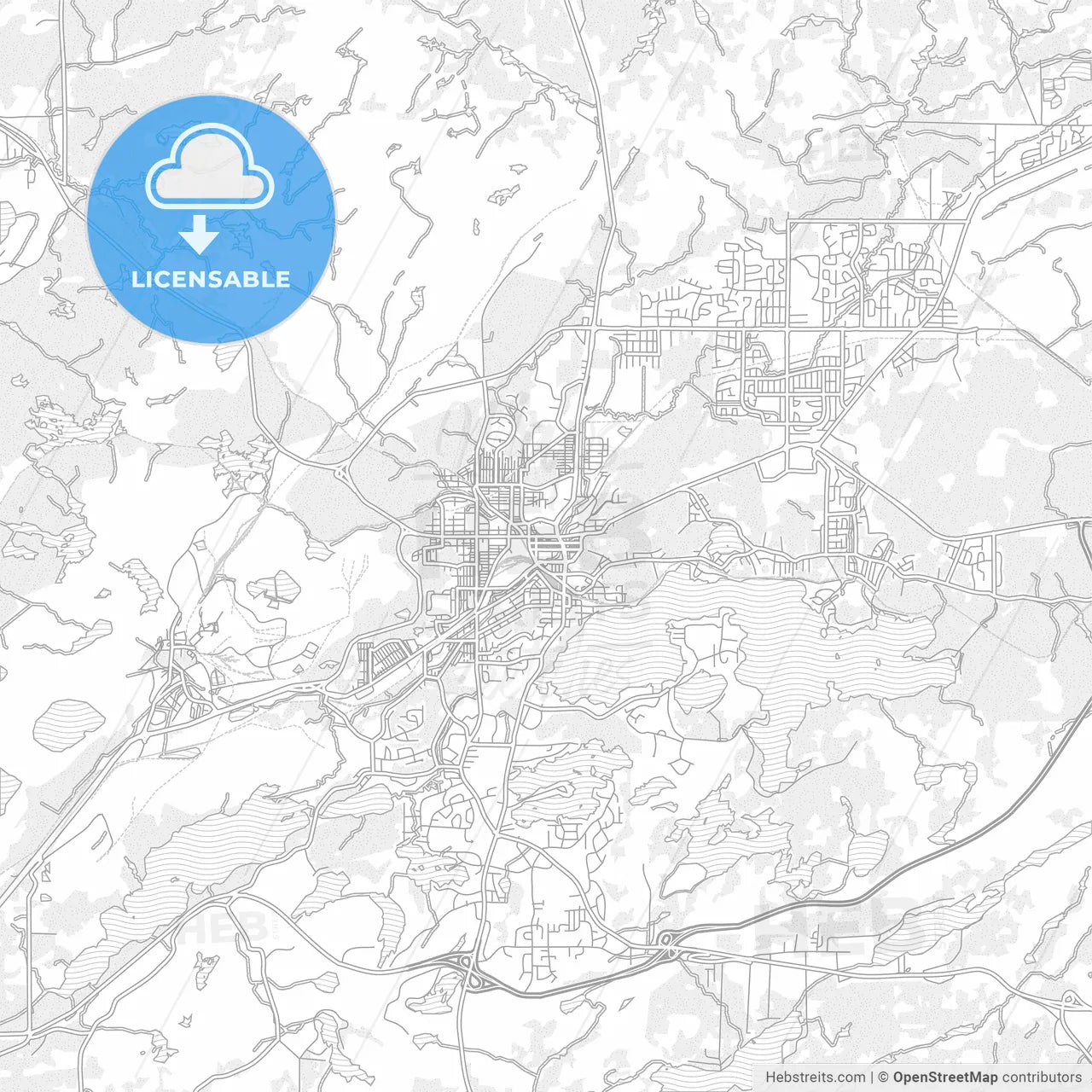 Greater Sudbury, Ontario, Canada, bright outlined vector map