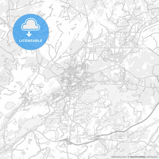 Greater Sudbury, Ontario, Canada, bright outlined vector map