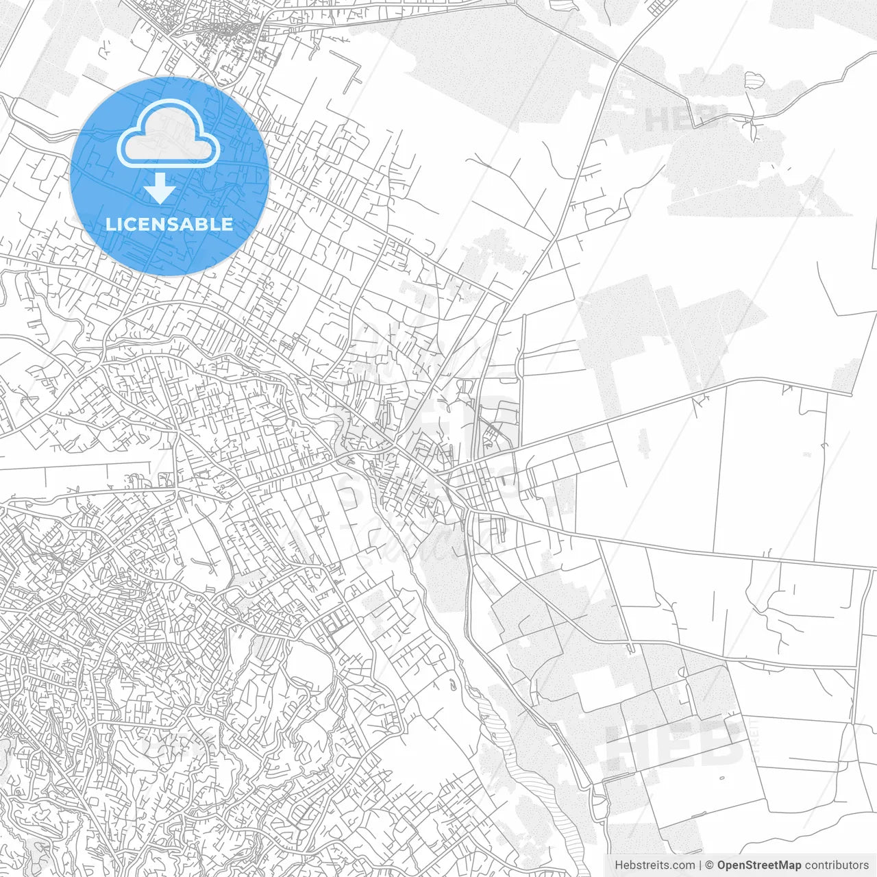 Croix-des-Bouquets, Ouest, Haiti, bright outlined vector map