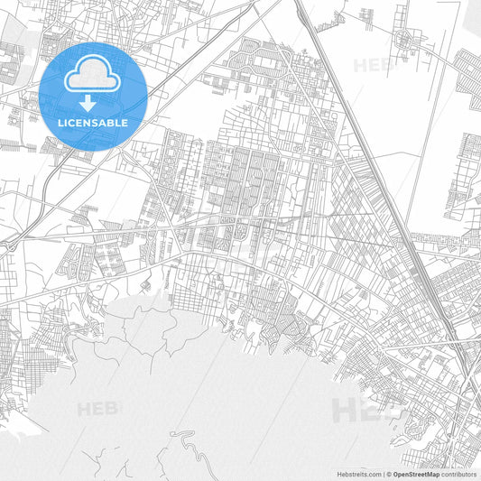 Coacalco de Berriozábal, México, Mexico, bright outlined vector map