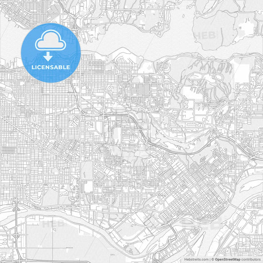 Burnaby, British Columbia, Canada, bright outlined vector map