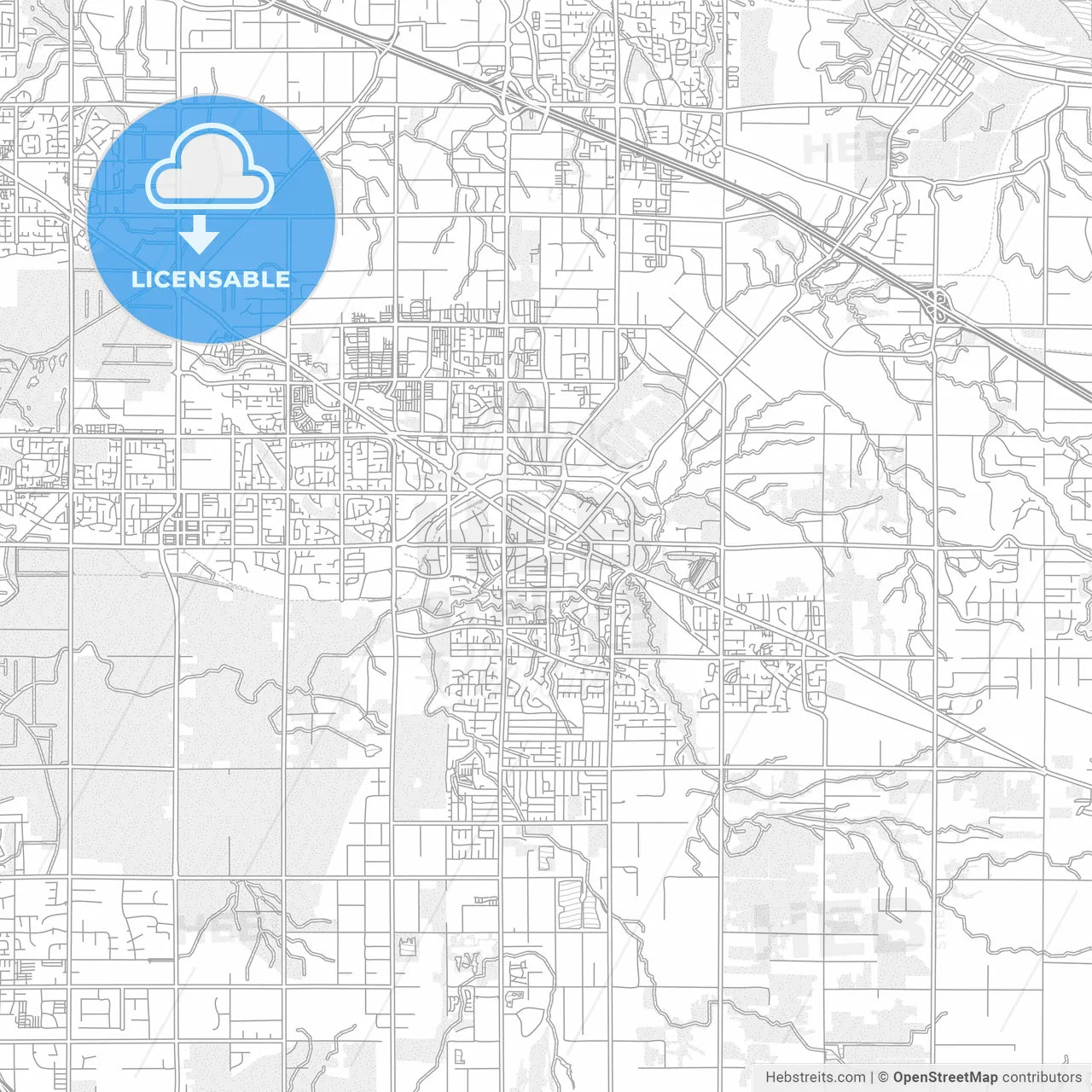 Langley, British Columbia, Canada, bright outlined vector map
