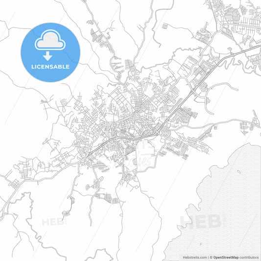 La Chorrera, Panamá Oeste, Panama, bright outlined vector map