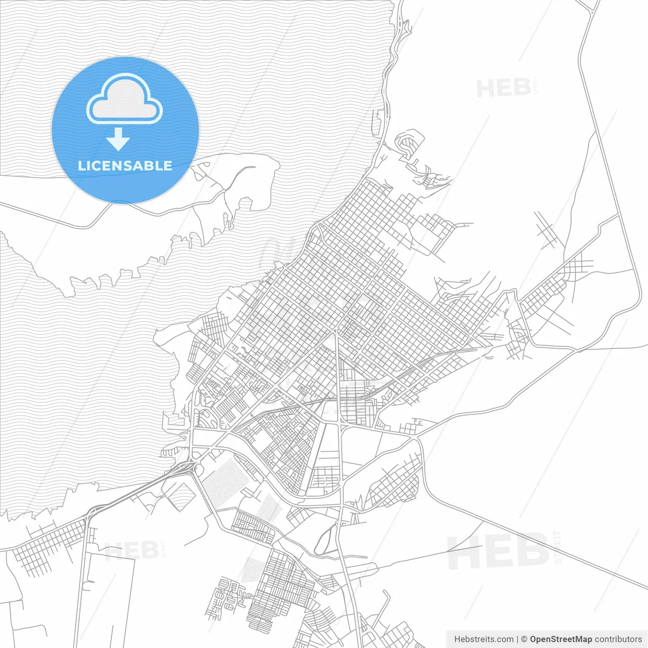 La Paz, Baja California Sur, Mexico, bright outlined vector map