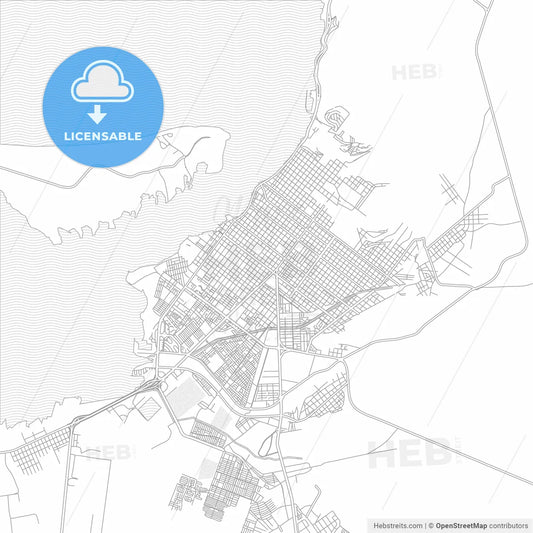 La Paz, Baja California Sur, Mexico, bright outlined vector map