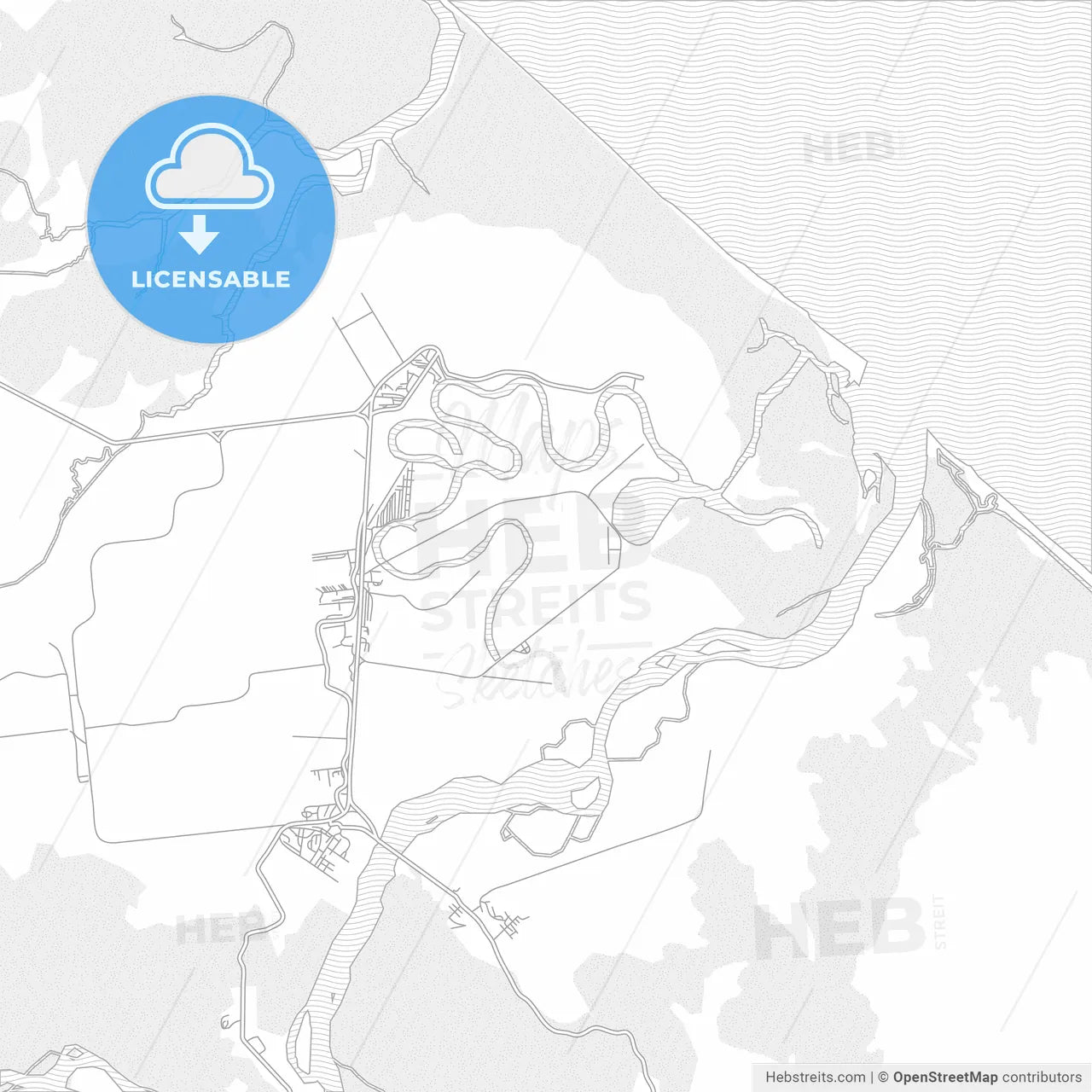 Changuinola, Bocas del Toro, Panama, bright outlined vector map