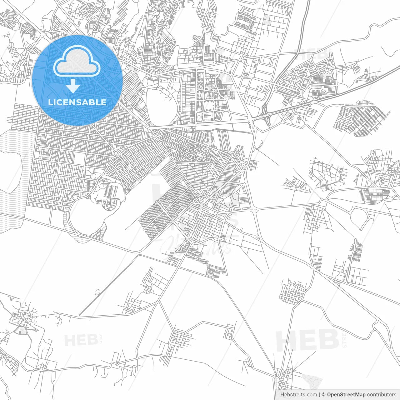 Chalco de Díaz Covarrubias, México, Mexico, bright outlined vector map