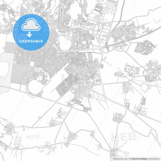 Chalco de Díaz Covarrubias, México, Mexico, bright outlined vector map