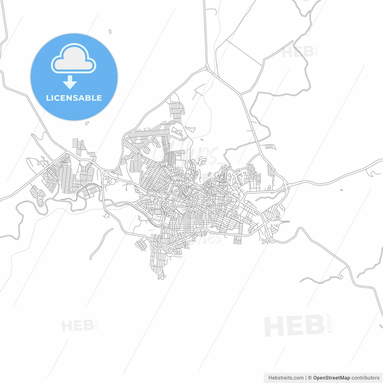 Hidalgo del Parral, Chihuahua, Mexico, bright outlined vector map
