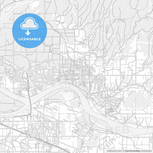 Maple Ridge, British Columbia, Canada, bright outlined vector map