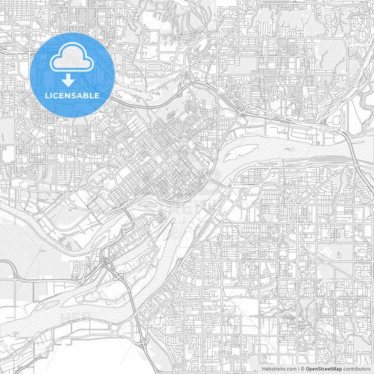 New Westminster, British Columbia, Canada, bright outlined vector map