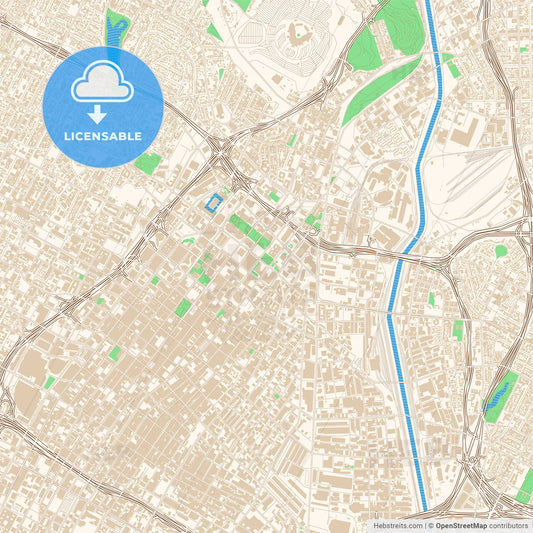 Street map of downtown Los Angeles, California