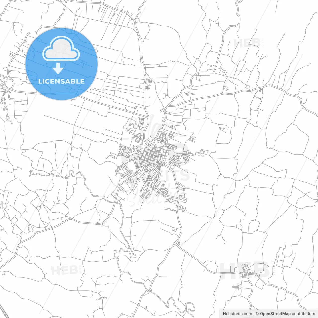 Moca, Espaillat Province, Dominican Republic, bright outlined vector map