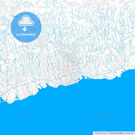 Rich detailed vector map of Oshawa, Ontario, Canada