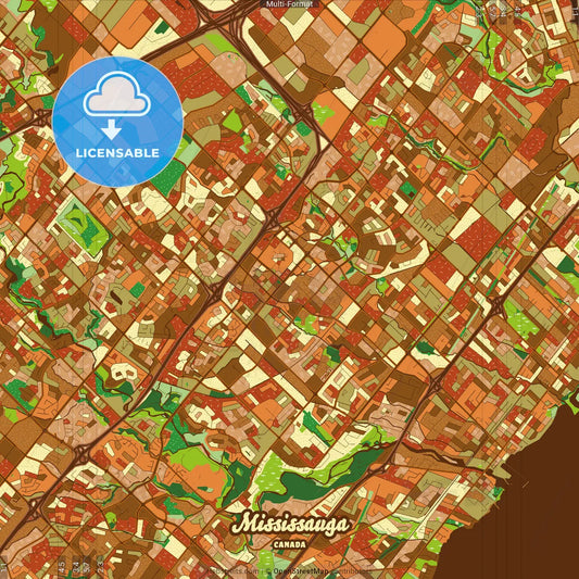 Mississauga Canada Farmhouse Poster Art Map Template