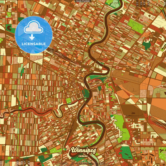 Winnipeg Canada Farmhouse Poster Art Map Template