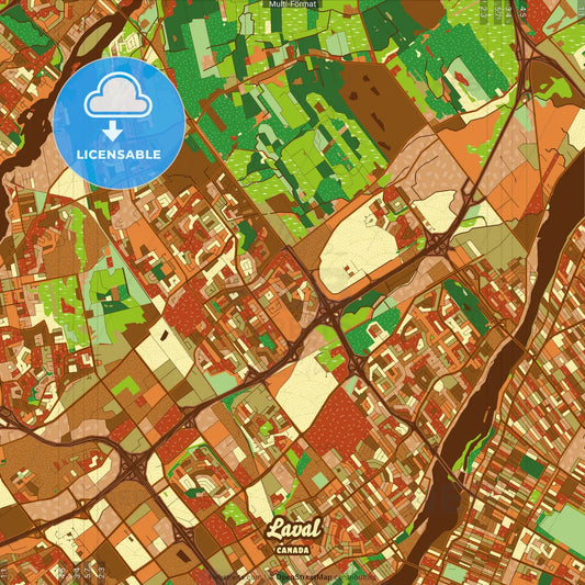 Laval Canada Farmhouse Poster Art Map Template