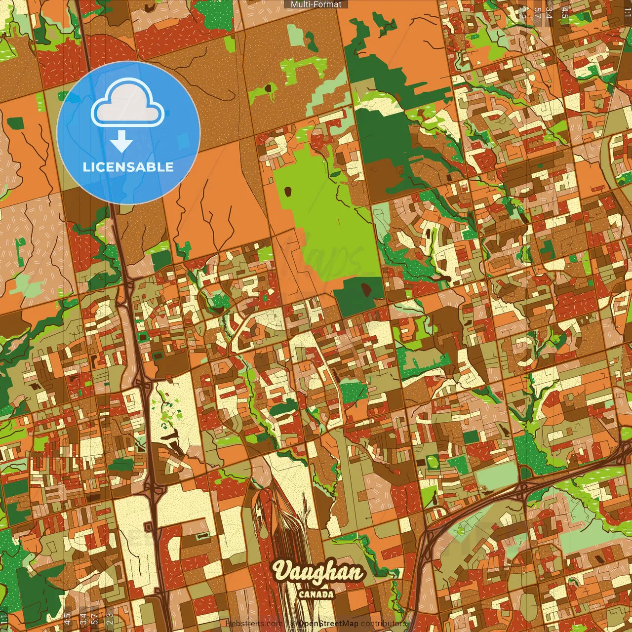 Vaughan Canada Farmhouse Poster Art Map Template