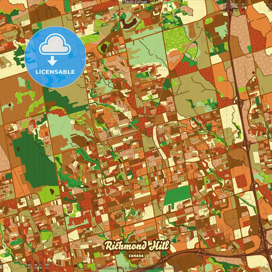 Richmond Hill Canada Farmhouse Poster Art Map Template