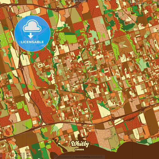 Whitby Canada Farmhouse Poster Art Map Template