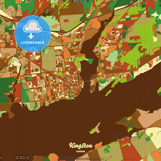 Kingston Canada Farmhouse Poster Art Map Template