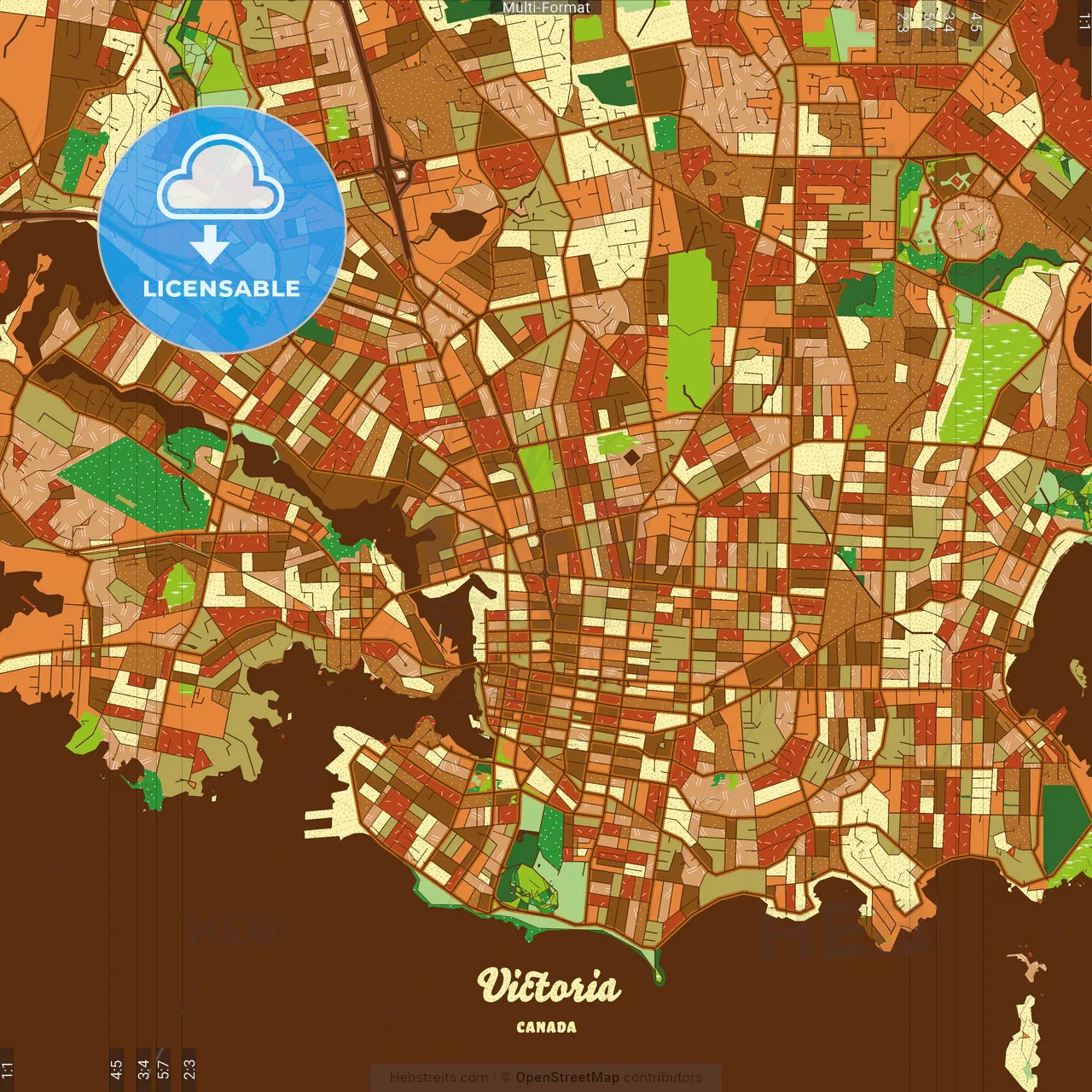 Victoria Canada Farmhouse Poster Art Map Template