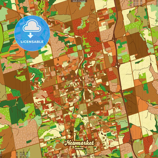 Newmarket Canada Farmhouse Poster Art Map Template