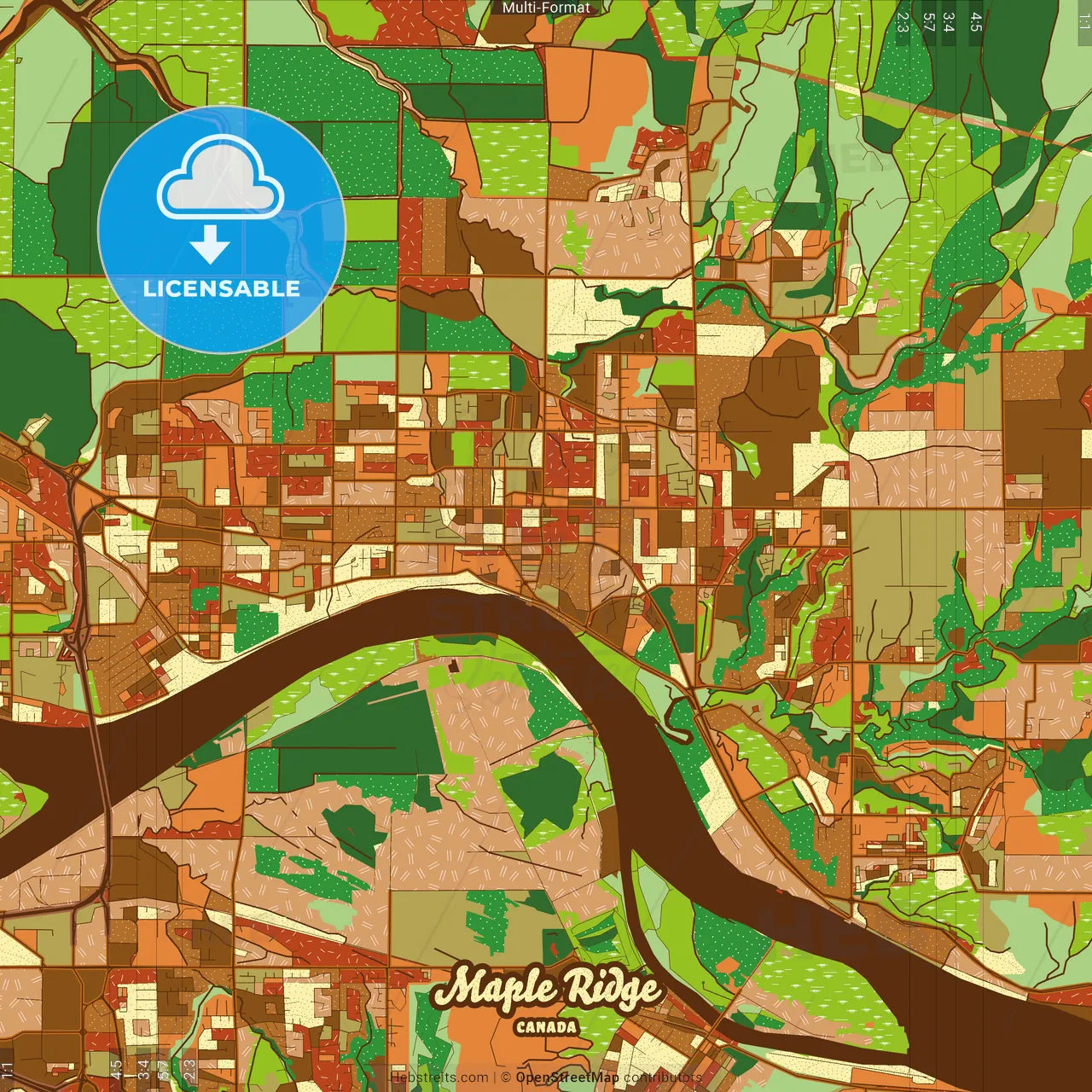 Maple Ridge Canada Farmhouse Poster Art Print Template