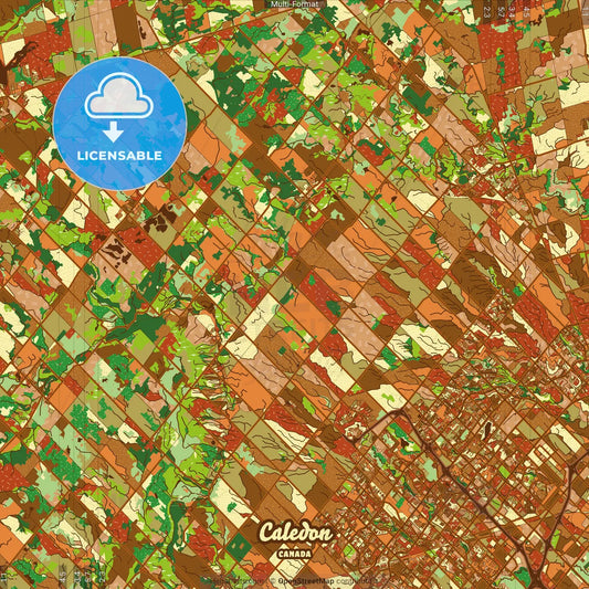 Caledon Canada Farmhouse Poster Art Map Template