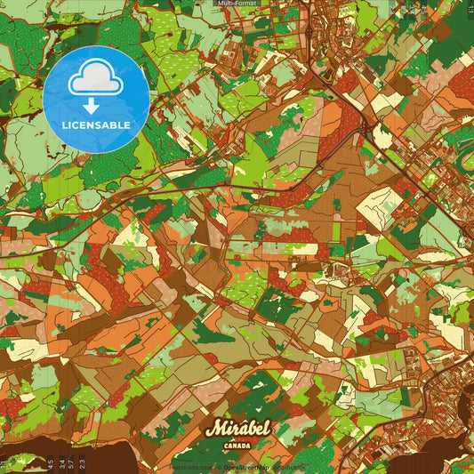 Mirabel Canada Farmhouse Poster Art Map Template