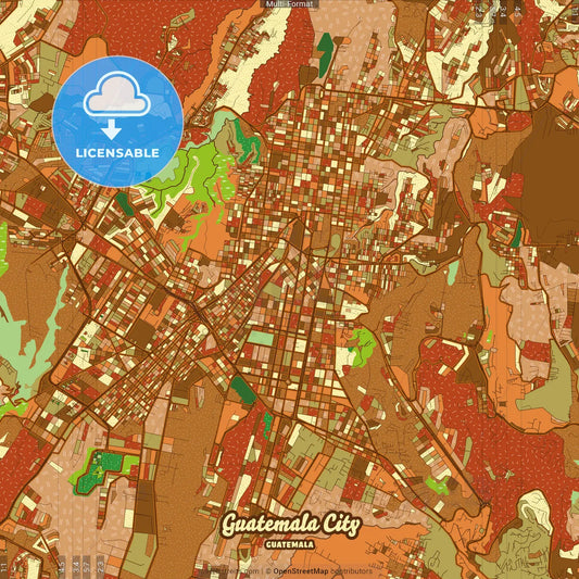 Guatemala City Guatemala Farmhouse Poster Art Map Template