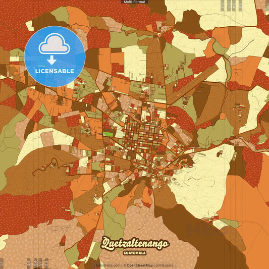Quetzaltenango Guatemala Farmhouse Poster Art Map Template