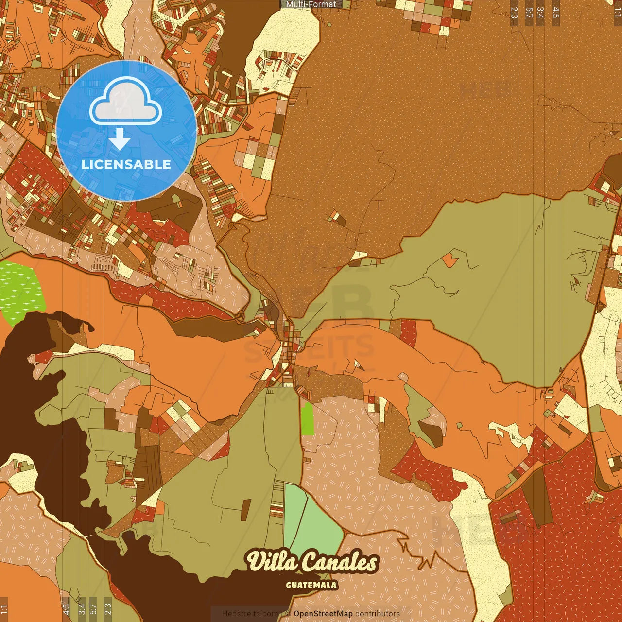 Villa Canales Guatemala Farmhouse Poster Art Map Template