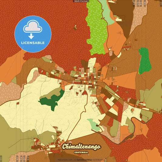 Chimaltenango Guatemala Farmhouse Poster Art Map Template